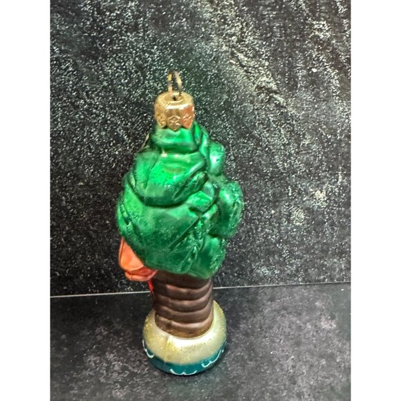 2000 Flamingo Palm Tree Blown Glass Christmas Ornament Hand Signed LC - Picture 4 of 5